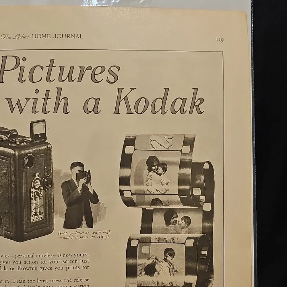 Kodak Motion Picture Camera Advertisement - Black and White - 1926